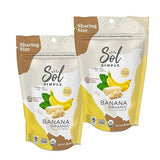 SOL SIMPLE Regenerative Organic Certified, Dried Banana | 6oz Snack Pack (2 Bags Total) | One Ingredient | Vegan | Non-GMO | No Added Sugar | Fair