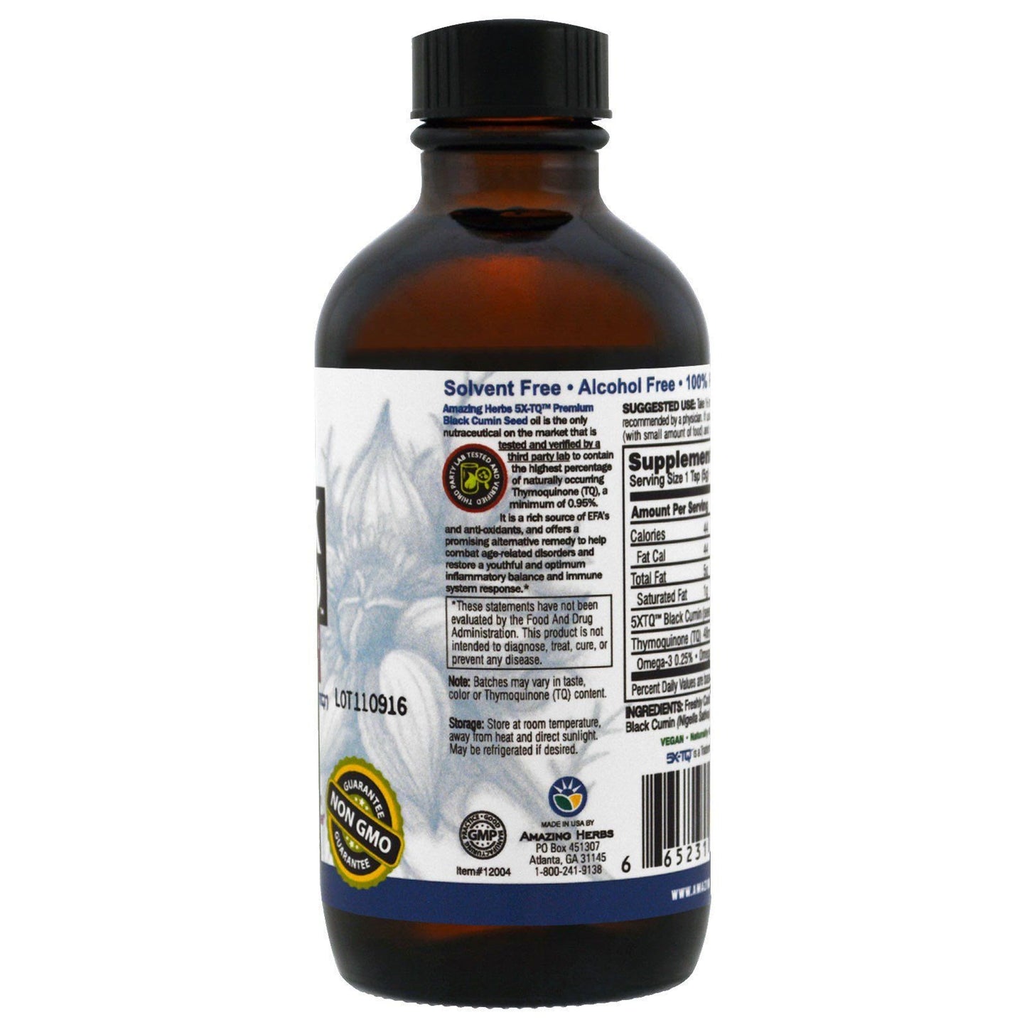 AMAZING HERBS: Oil Black Seed Premium, 4 oz