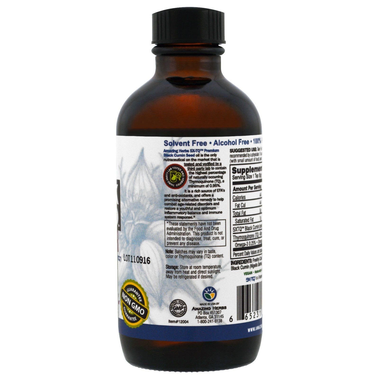 AMAZING HERBS: Oil Black Seed Premium, 4 oz
