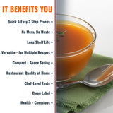 SAVORY CHOICE Reduced Sodium Vegetable Broth Concentrate, 15 Packets (9.6g) - Vegan, Vegetarian, Gluten-Free, Diary-Free Broth Concentrate