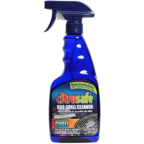 Citrusafe BBQ Grill Cleaner Spray for Outdoor Grill 16 OZ - Safe Heavy Duty Cleaner for Burnt Food & Grease - Degreases & Cleans Grates, Racks