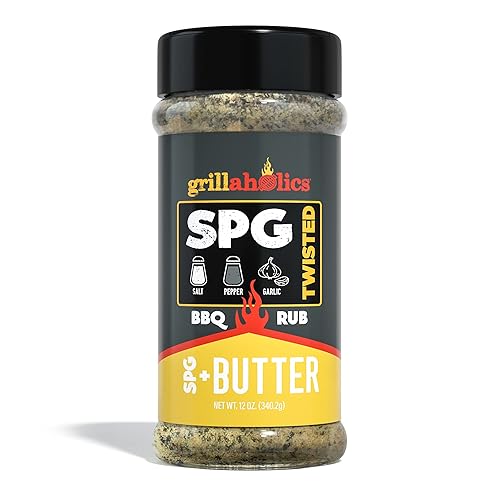 Grillaholics SPG Seasoning with Butter - Garlic Butter Steak Seasoning & BBQ Rub - Premium Salt Pepper Garlic All-Purpose Rub for Beef, Poultry, Pork