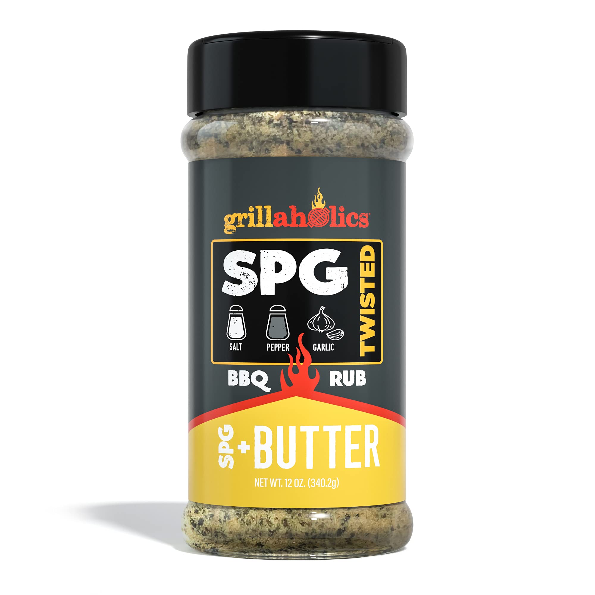Grillaholics SPG Seasoning with Butter - Garlic Butter Steak Seasoning & BBQ Rub - Premium Salt Pepper Garlic All-Purpose Rub for Beef, Poultry, Pork