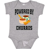 inktastic Powered By Churros and Chocolate Baby Bodysuit 18 Months 0060 Heather Grey 3ed60