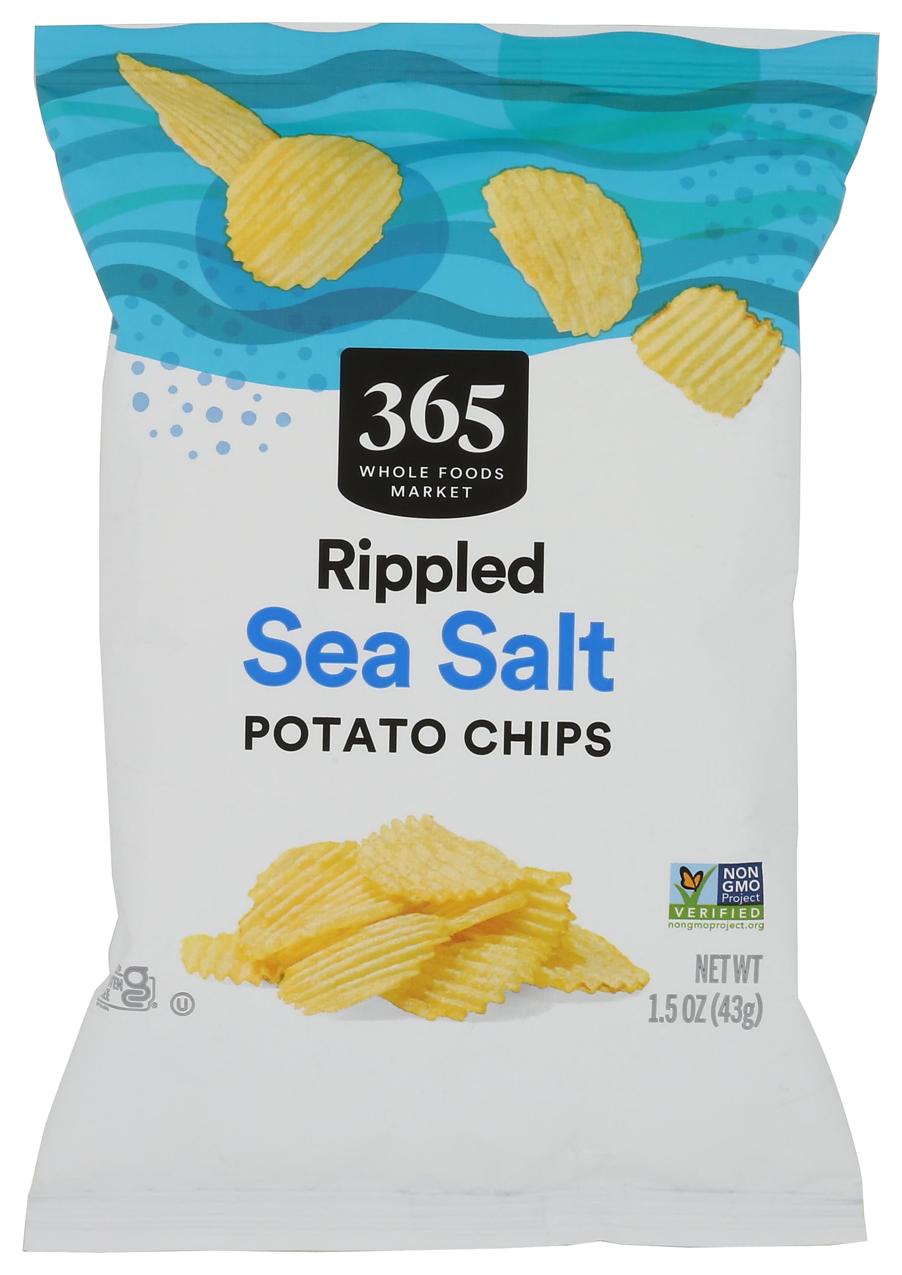 365 by Whole Foods Market, Rippled Sea Salt Potato Chips, 1.5 Ounce
