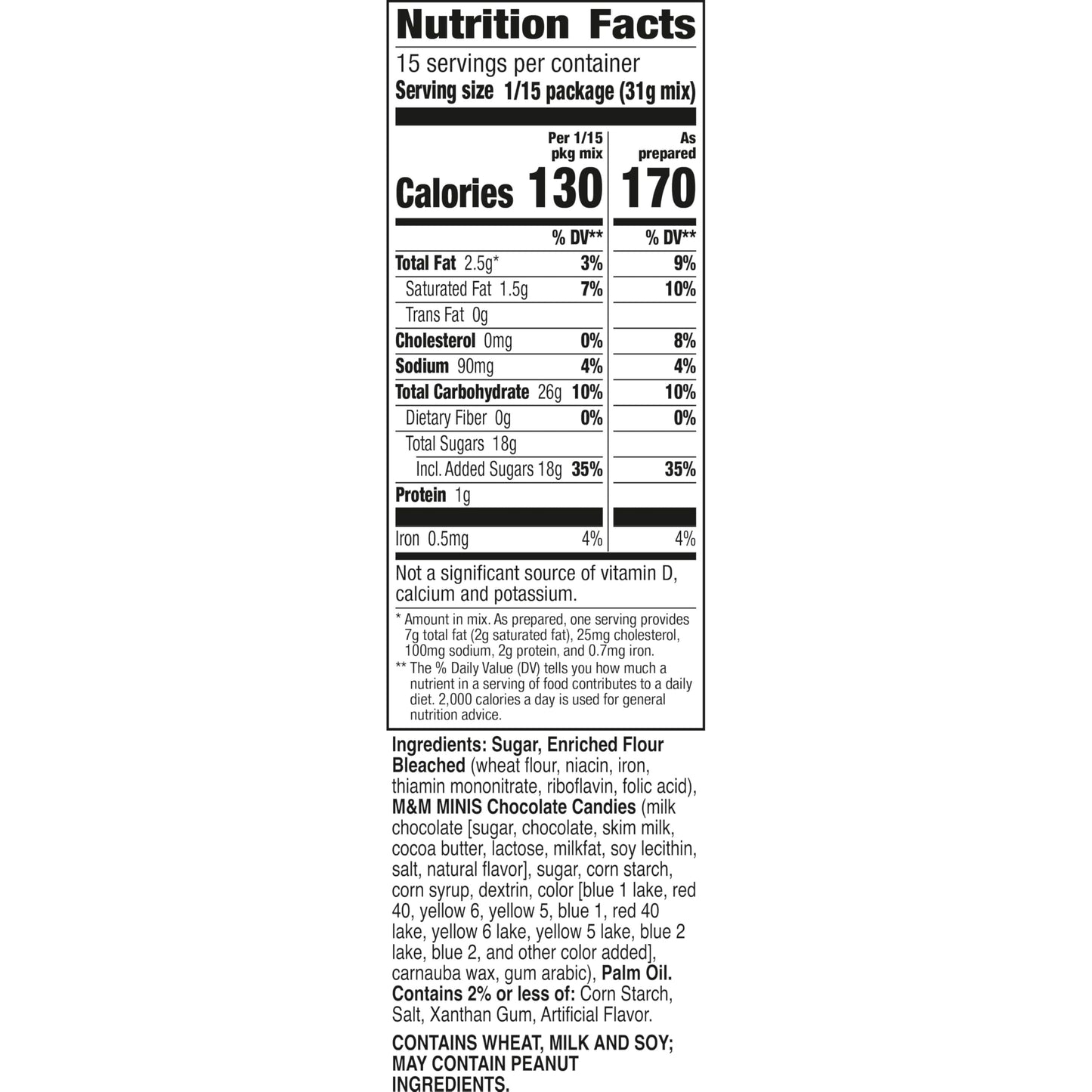 Betty Crocker Fudgy Blondie Bar Mix, with Milk Chocolate M&M'S Minis Chocolate Candies, 16.6 oz