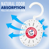 Arm & Hammer OdorBusterz ClosetMATE™, White Linen, 4 Count - Hanging Odor Absorber with Baking Soda, 360° Rotating Hook for Closets, Lockers & Storage