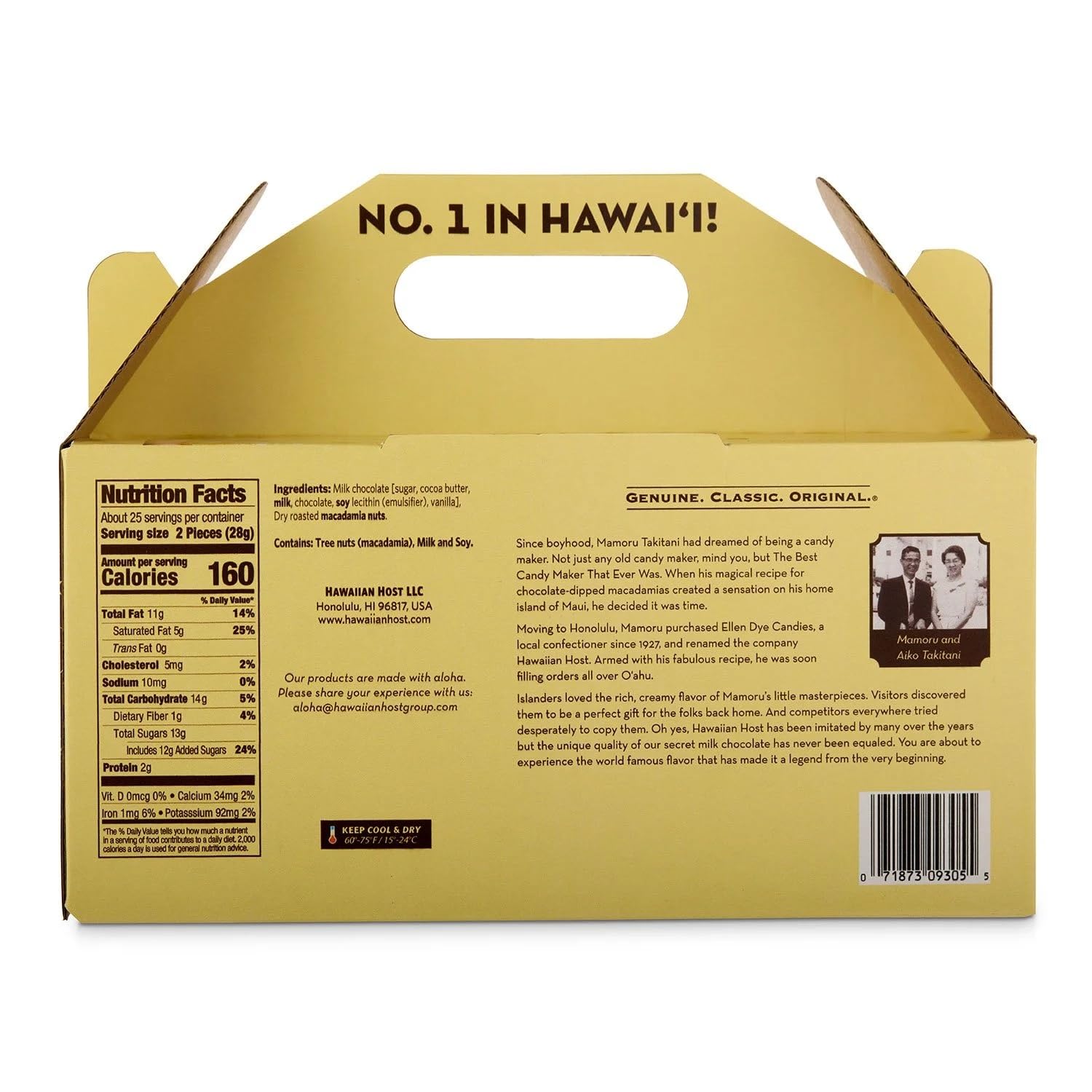 Hawaiian Host Alohamacs Milk Chocolate Covered Macadamia Handy Pack, 5 pack Gift Box
