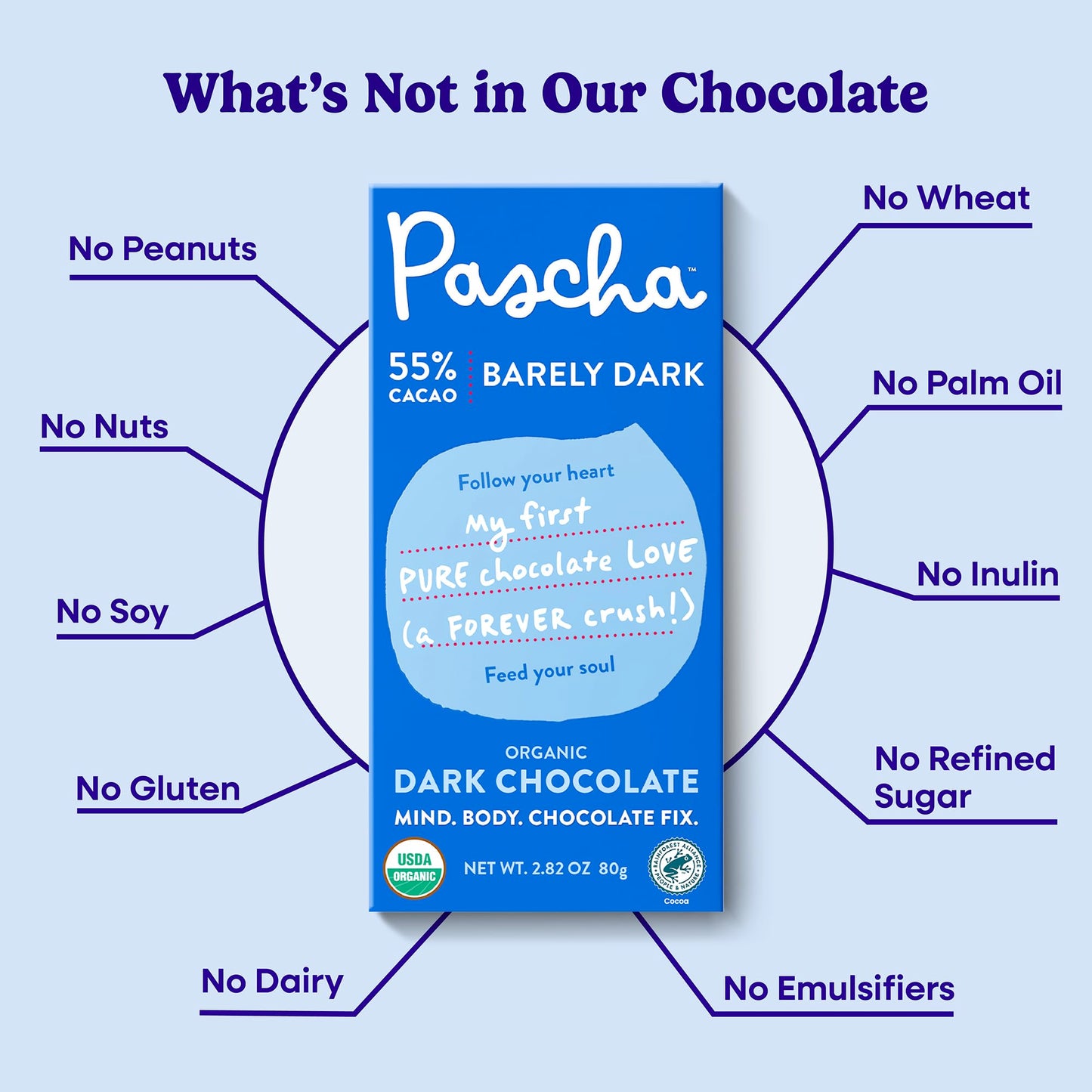 Pascha - Bar Chocolate 55% Cacao - Case of 10-2.82 Oz