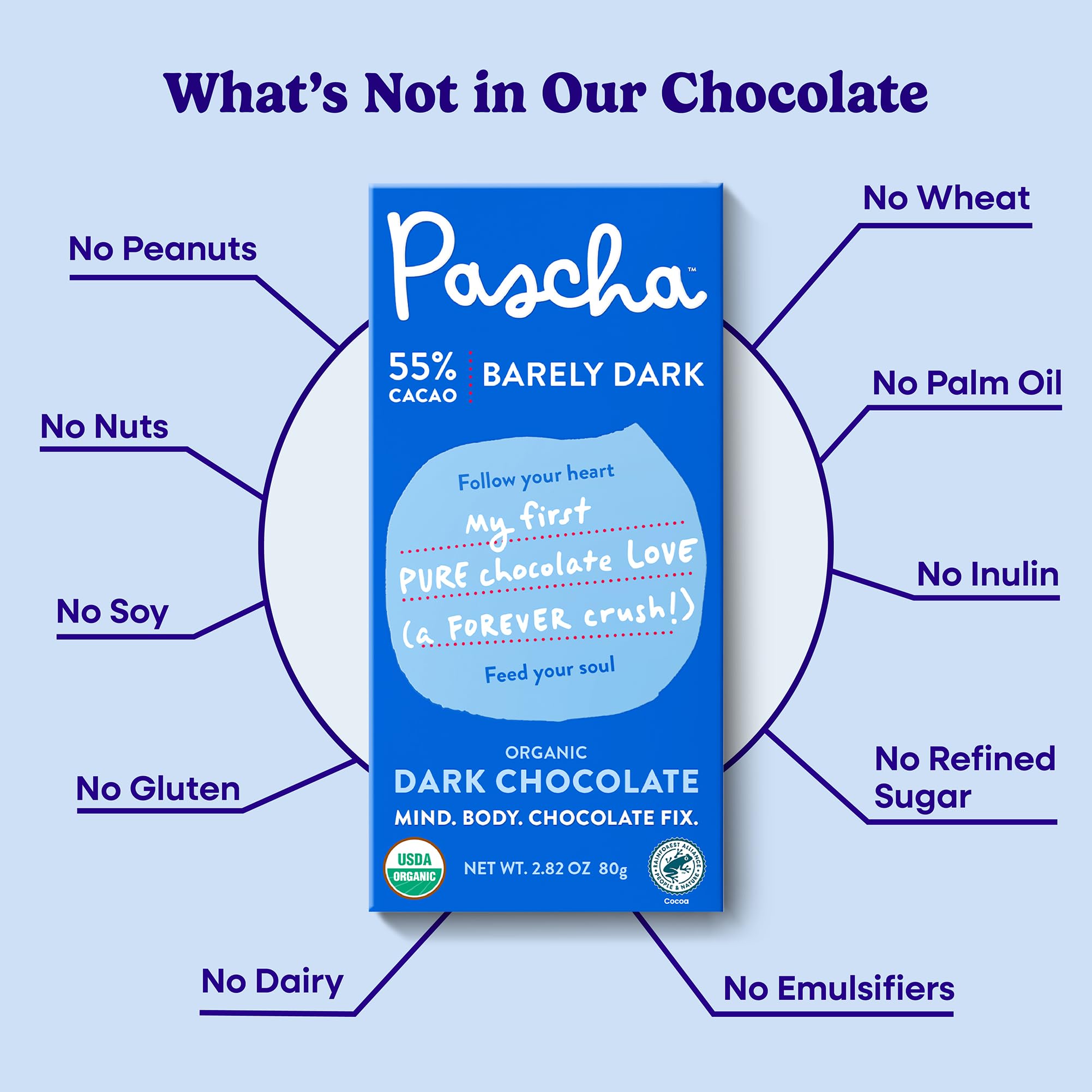 Pascha - Bar Chocolate 55% Cacao - Case of 10-2.82 Oz