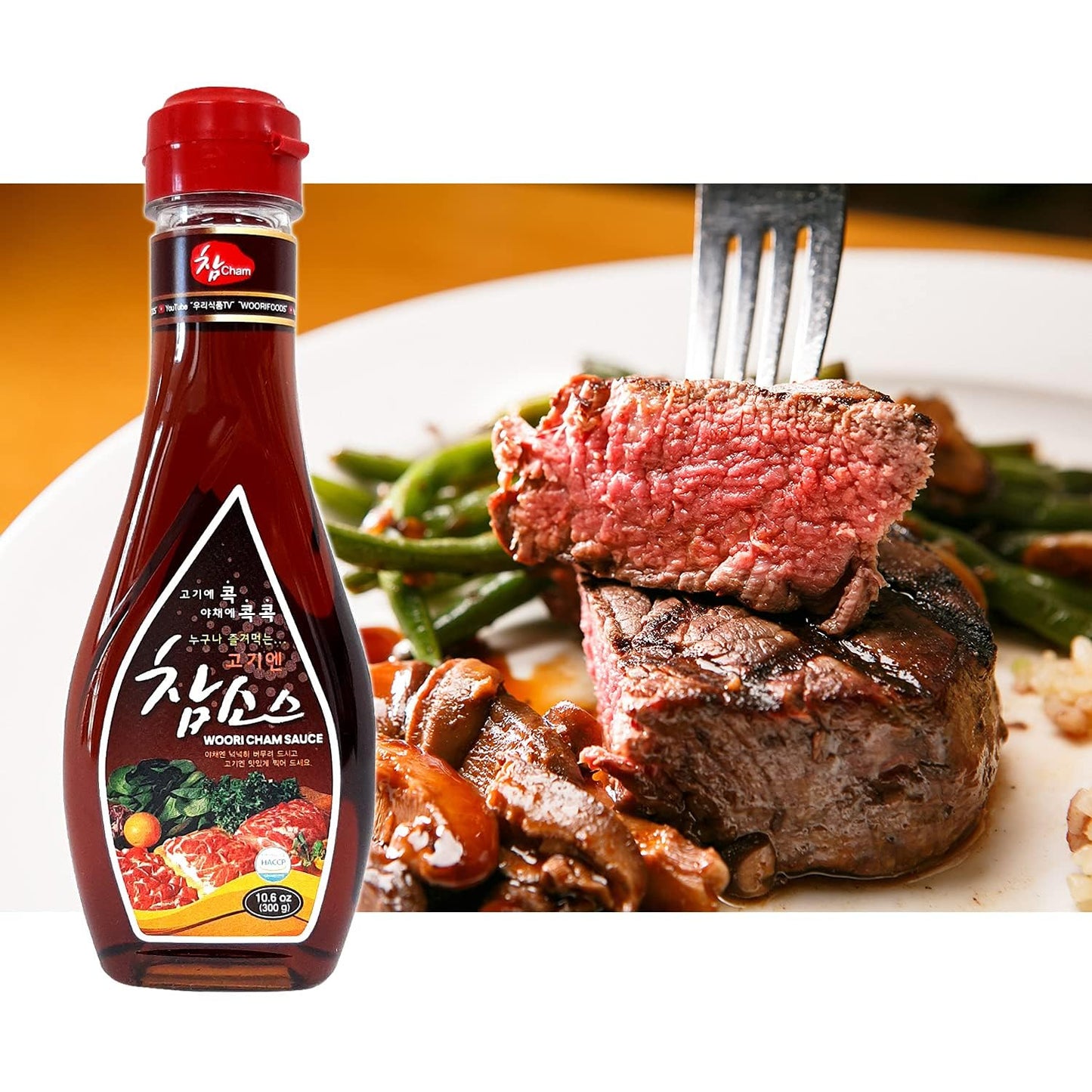 WOORI Cham Sauce Korean BBQ Dipping Sauce, 10.6 oz