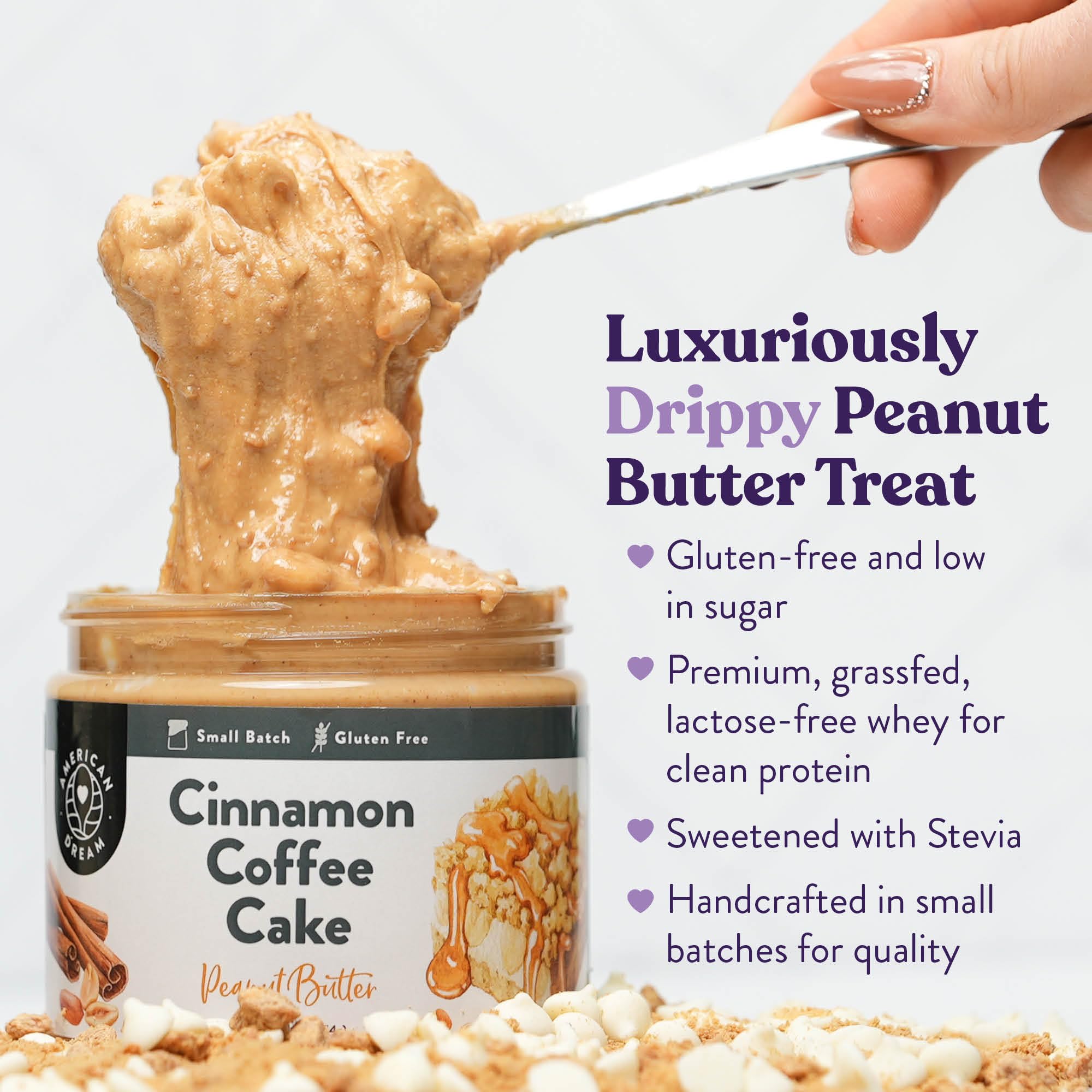 American Dream Nut Butter - Gluten-Free Cinnamon Coffee Cake Peanut Butter