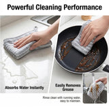 6 PCS Kitchen Cloth Dish Towels Thick Absorbent Cleaning Towels for Kitchen Non Oil Staining Durable Non Shedding Dish Cloths Ideal for Table Wiping