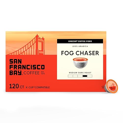 San Francisco Bay Coffee - Medium-Dark Roast - Fog Chaser (120 ct) - Single Serve Coffee Pods, Commercially Compostable, K Cup Compatible