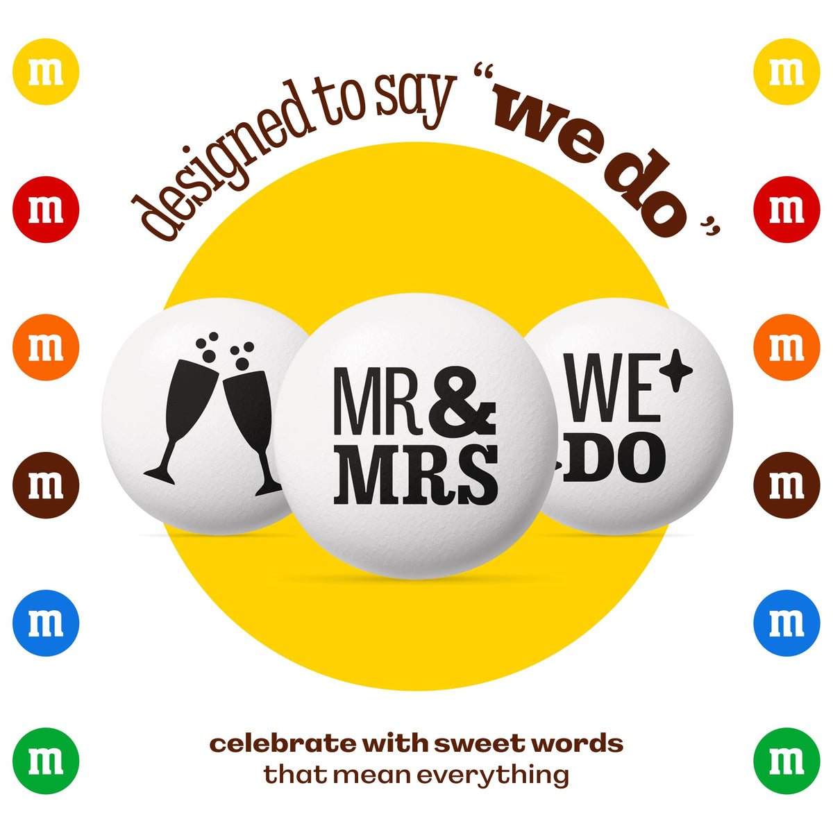 M&M'S Mr. and Mrs. Wedding Milk Chocolate Candy, 5 lb Bulk Resealable Bag