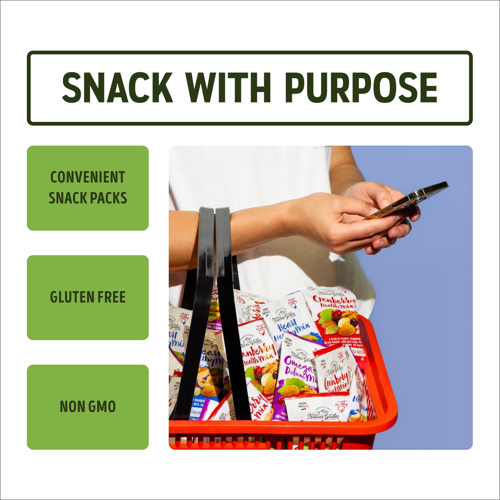 Nature's Garden Organic Trail Mix Snack, Multi Pack 1.2 oz - Pack of 24 (Total 28.8 oz)