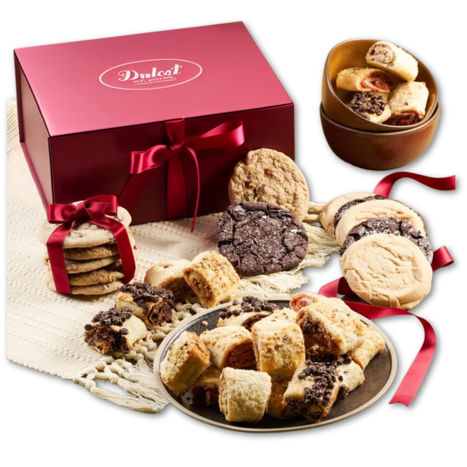Dulcet Gift Basket for All Occasions - Gourmet Cookies & Rugelach in Elegant Luxury Designed Gift Box - Birthday, Sympathy, Get Well, Corporate