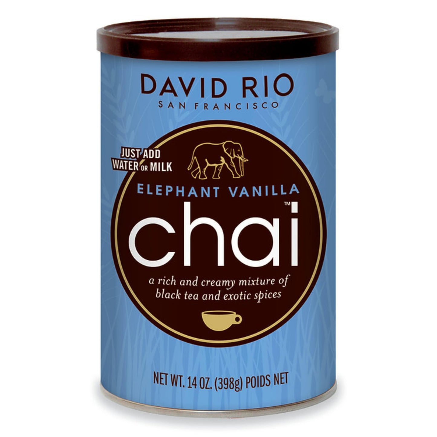 Elephant Vanilla Chai Tea Latte Mix, 14 Oz, Black Tea, Organic Spices, Dairy Free, Serve Hot or Cold, Just Add Water or Milk, 14 Servings