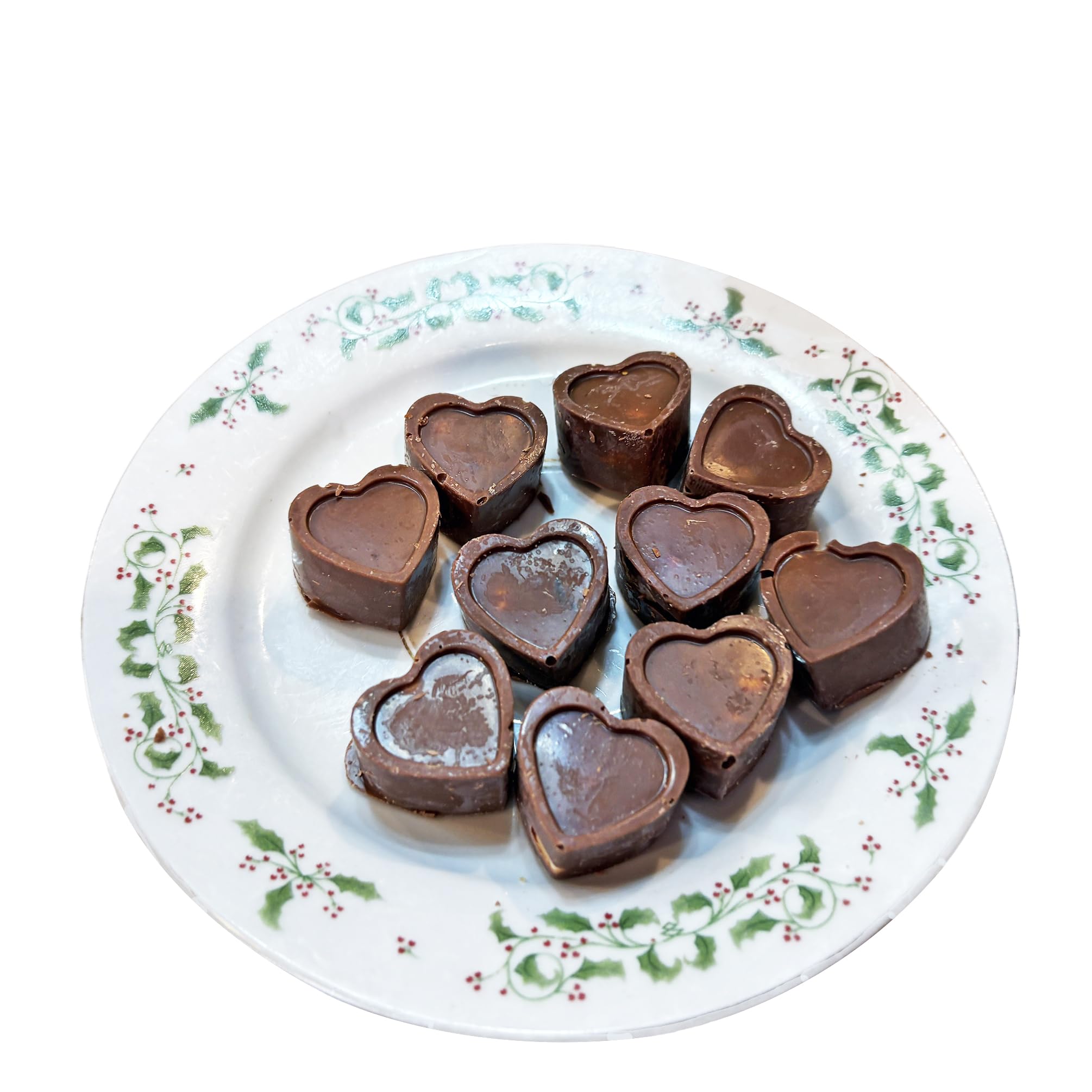 10-PIECE 2.3 OZ Chocolate Gourmet Homemade Snack with Nuts Frame Heart Shape CHOCOLATE-FRAMEHEART-1D