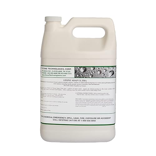Concentrated Plant Based Stone Soap Ultra (1 Gallon) dilutes 2 Ounces to 1 Gallon of Water for Cleaning Marble & Granite Slate and Travertine