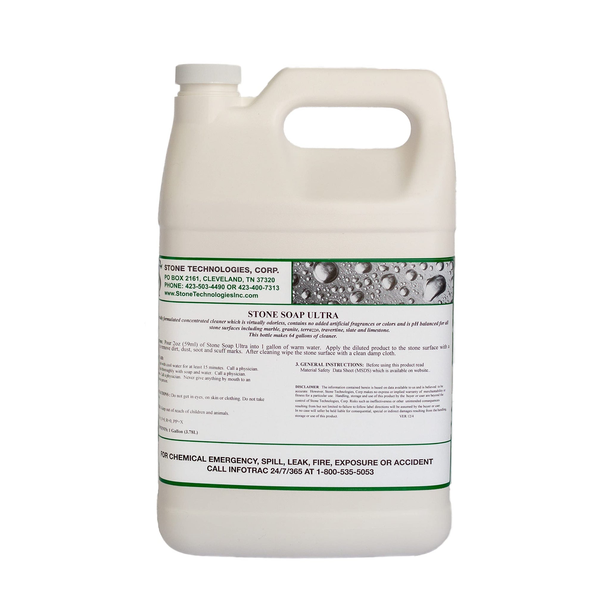 Concentrated Plant Based Stone Soap Ultra (1 Gallon) dilutes 2 Ounces to 1 Gallon of Water for Cleaning Marble & Granite Slate and Travertine