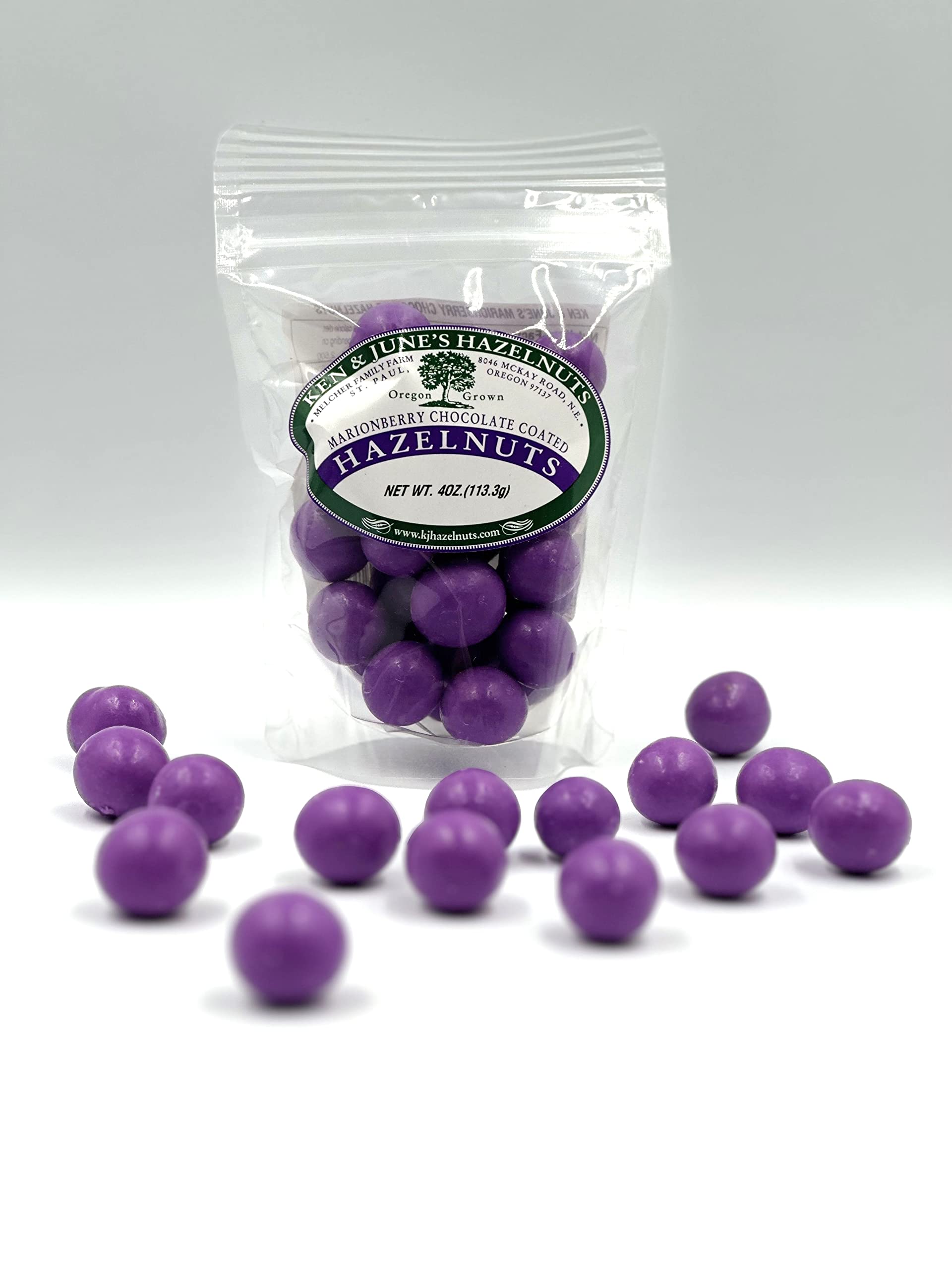 Marionberry Chocolate Coated Hazelnuts - 4oz
