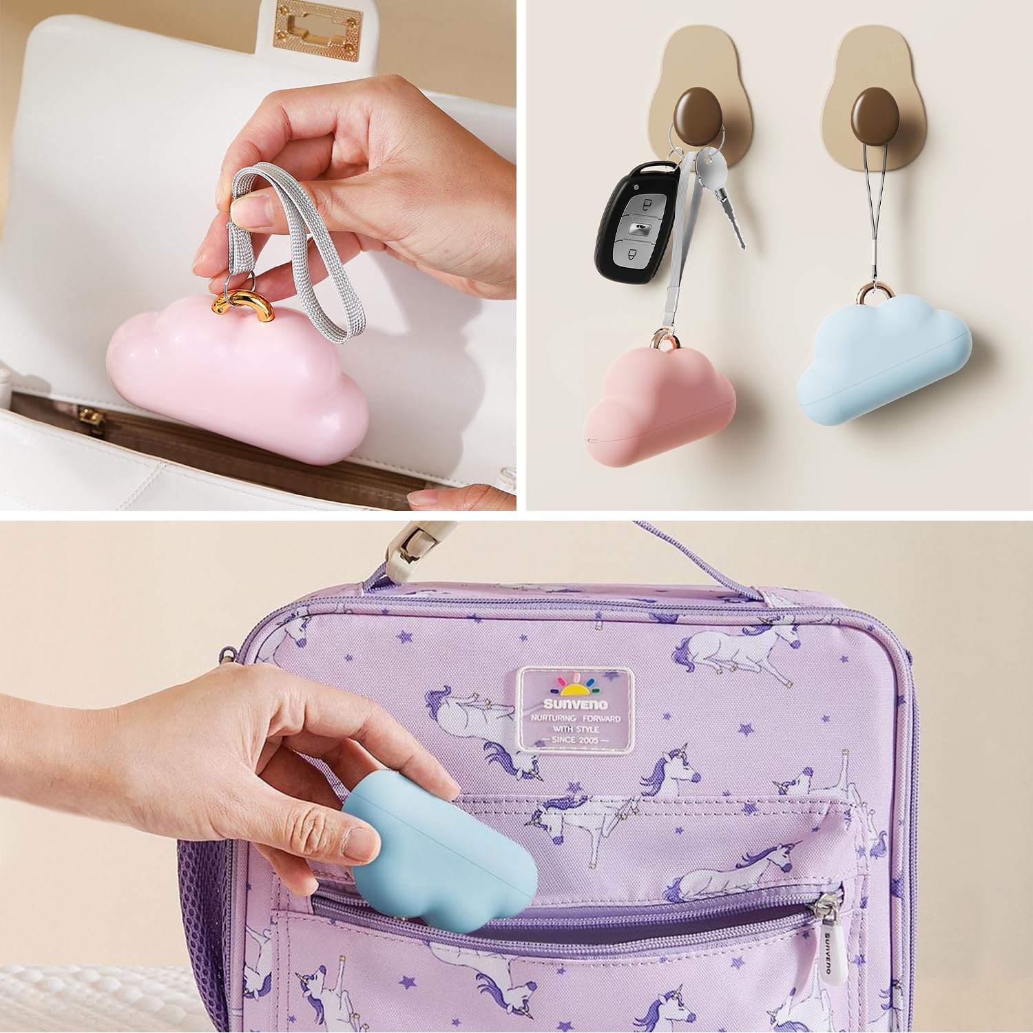 Travel Mini Lint Roller 2 Pack - Portable, Reusable & Washable Sticky Roller with 2 Extra Refills - Pet Hair Remover for Clothes, Purse, Car, Home