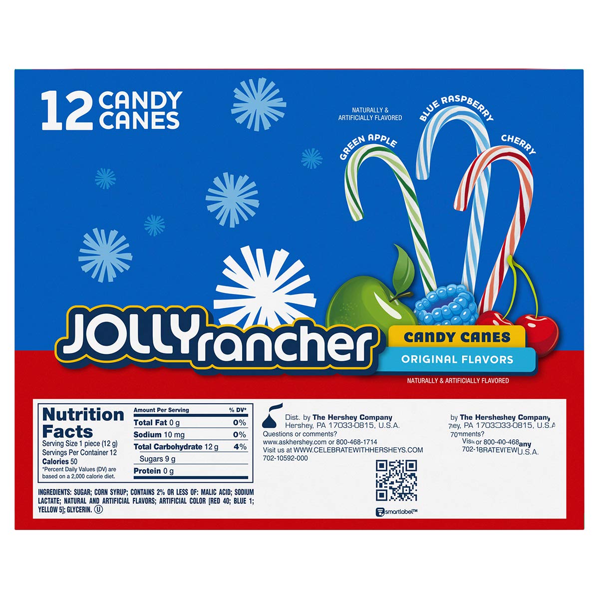 Jolly Rancher Candy Canes - Original Flavors - 24 ct. (Two Boxes of 12)