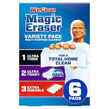 Mr. Clean Magic Eraser Sponge, All Purpose Cleaner, Cleaning Scrubber, Kitchen, Bathroom, Shower, Oven, Cleaning Supplies, Variety Pack with 1 Ultra