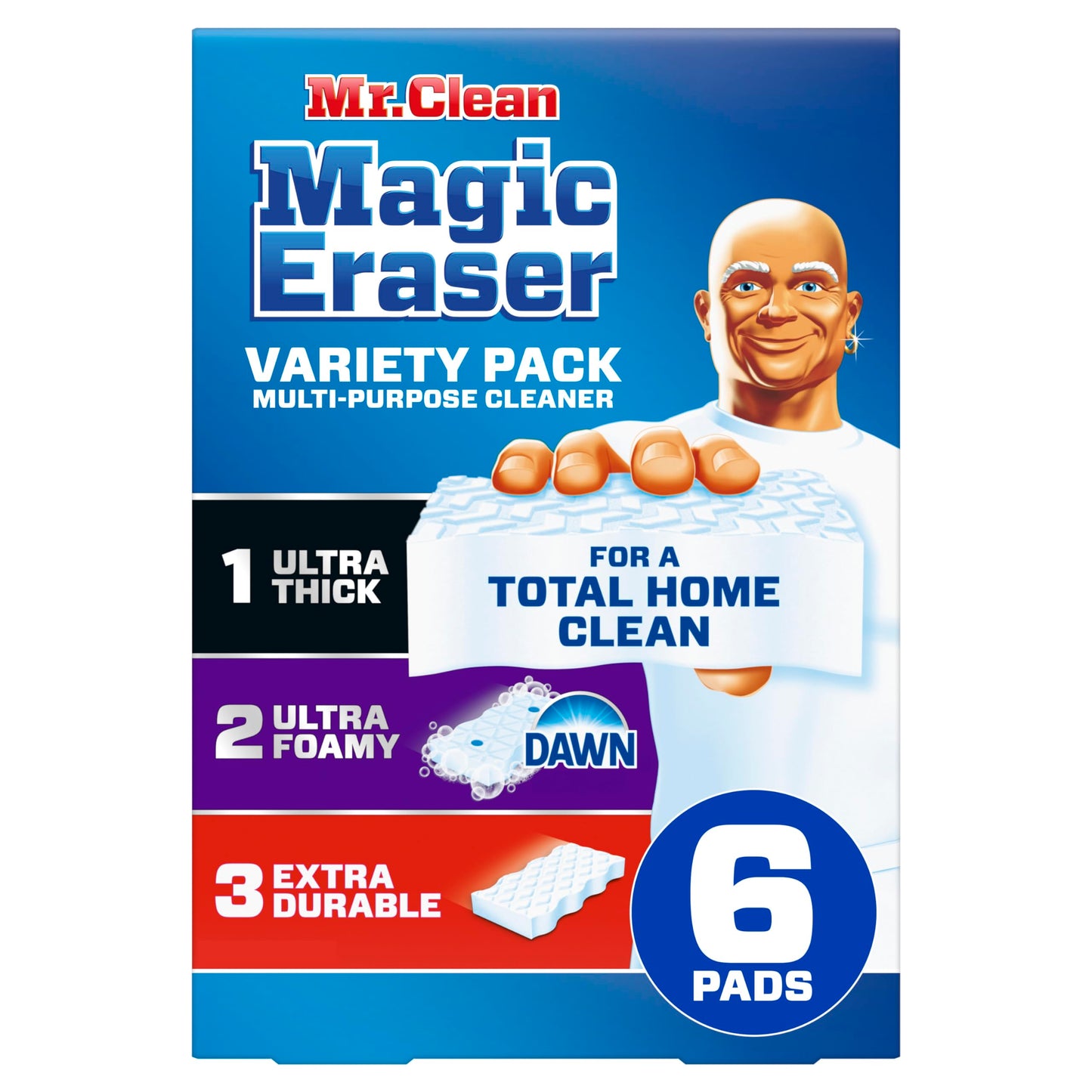 Mr. Clean Magic Eraser Sponge, All Purpose Cleaner, Cleaning Scrubber, Kitchen, Bathroom, Shower, Oven, Cleaning Supplies, Variety Pack with 1 Ultra