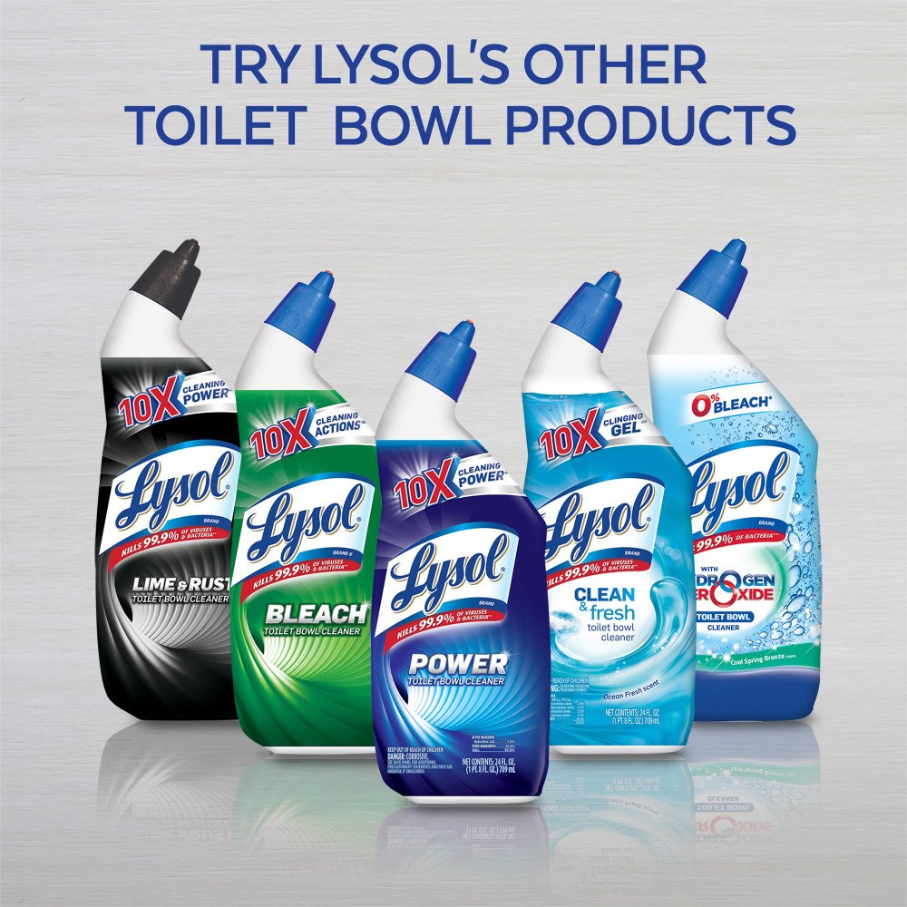 Lysol Clean & Fresh Toilet Bowl Cleaner, Ocean Fresh, 24 oz (Pack of 4)