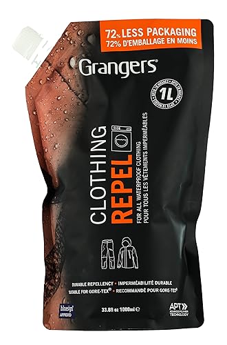 Grangers Clothing Repel Wash-In (1 Liter Refill)| PFC-Free Waterproofing Treatment for GORE-TEX, Rain Jackets & Technical Outerwear | Restores Durable
