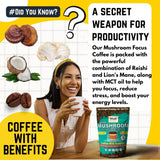 Made by Nature Mushroom & Collagen Protein Coffee | 30 Servings | Colombian Coffee | MCT | 10g Protein | Collagen Peptides | Skin, Joint, Muscle