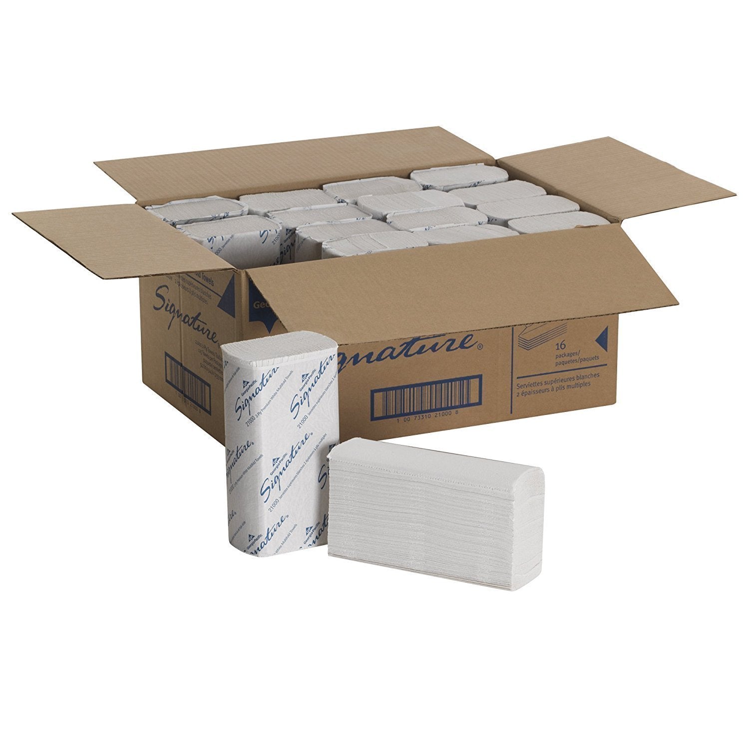Georgia-Pacific 21000 Signature 2-Ply Premium Multifold Paper Towel, White, 125/pk, 32pk/Cs (4000Count)