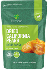 Herbaila Dried Pears No Sugar Added 16 oz. Dried Fancy Pears Fresh Fruit, Dehydrated California Grown Pears, Unsweetened Dried Pears. All Natural, Non