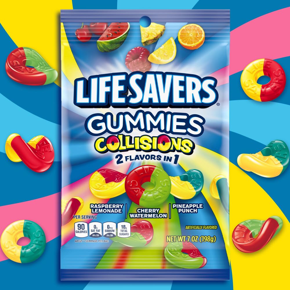 Life Savers, Gummies Collisions Gummy Candy, 7 Ounce