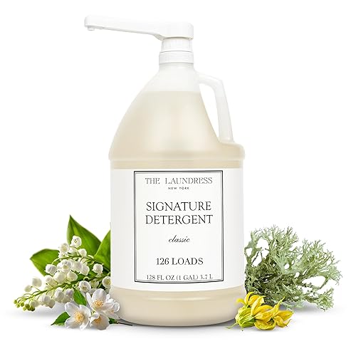The Laundress Luxury Laundry Detergent, Gallon Pump, 126 Loads, Scented Signature Classic Fragrance, Concentrated Triple Enzyme Deep Cleaning