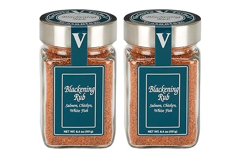 Blackening Rub - 6.4 oz. Jar (Pack of 2) - Perfect for blackened fish, chicken, pork or steak. Elevate your taco, fajita, gumbo or grilling game.