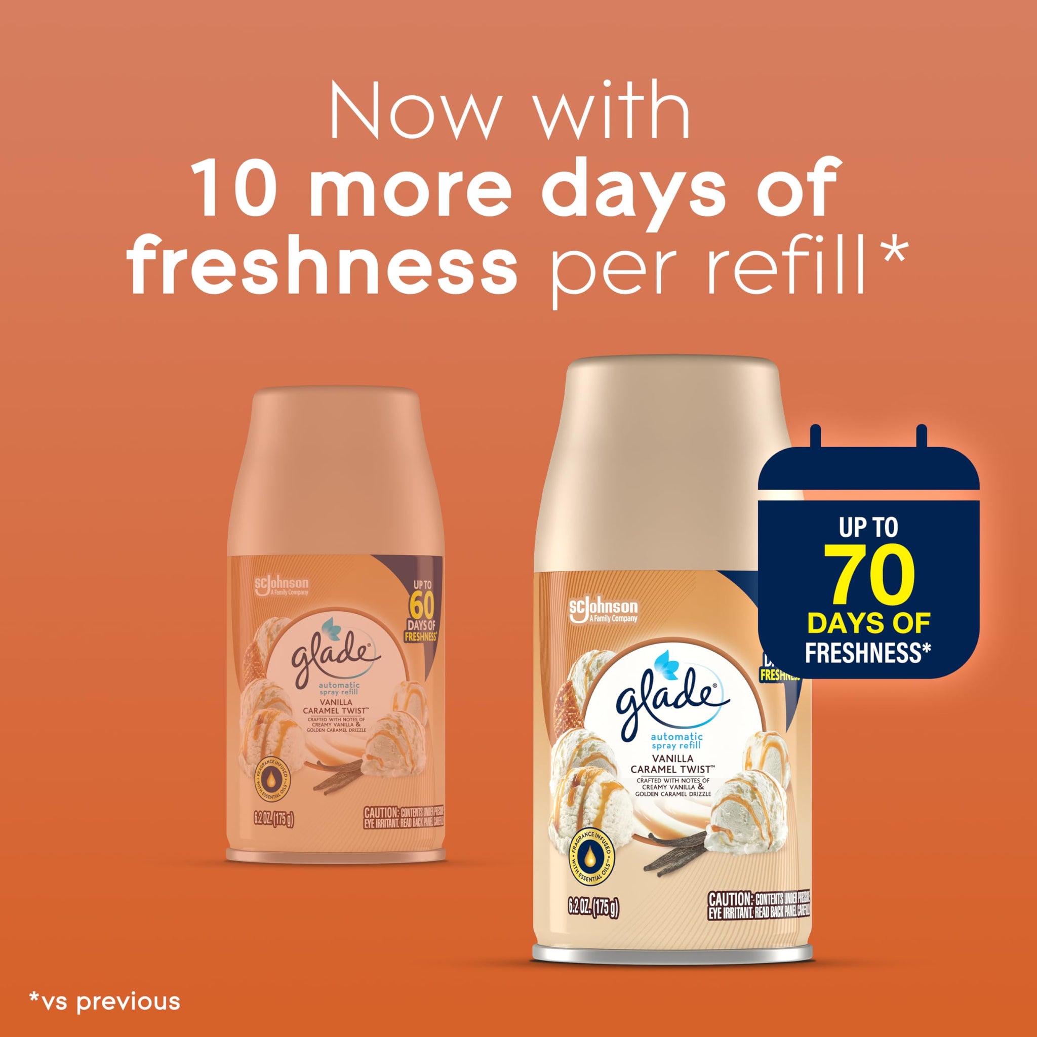 Glade Automatic Spray Refill, Air Freshener for Home and Bathroom, Vanilla Caramel Twist, 6.2 Oz