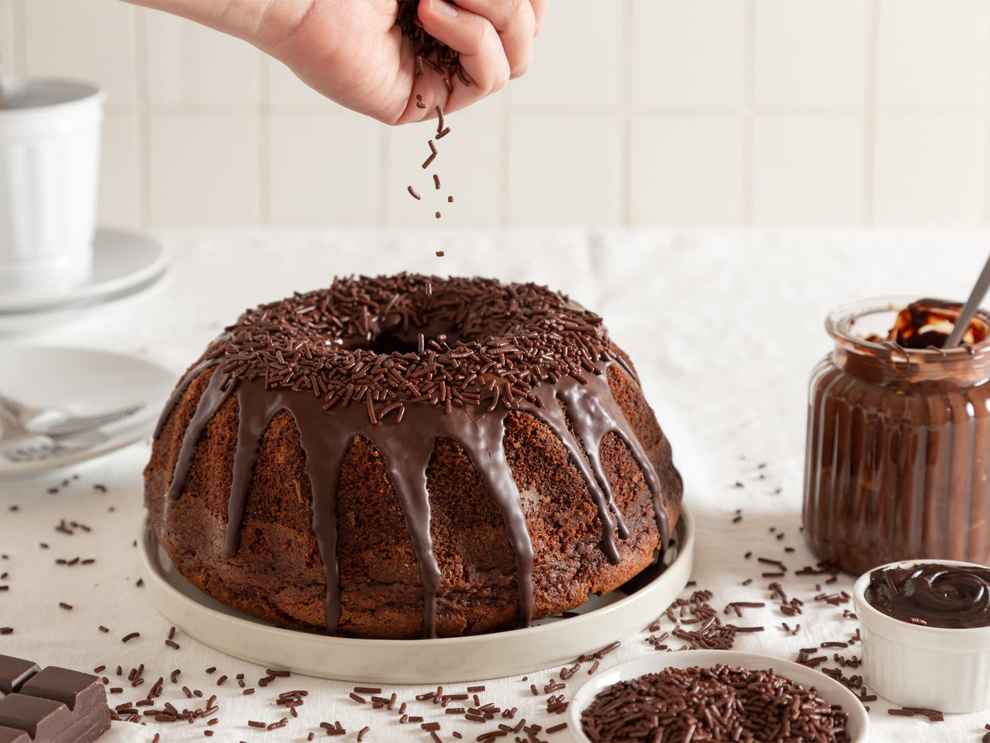 A Great Surprise Chocolate Sprinkles - 2.2 Pounds - Chocolate Jimmies for Ice Cream - Holiday Toppings for Baking, Cake Decorating, Cookies, Cupcake