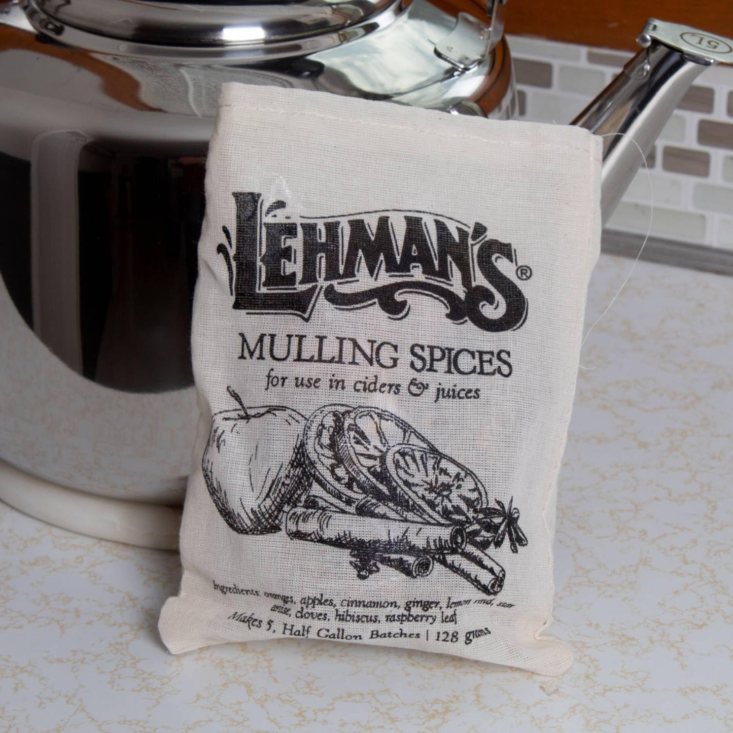 Lehman's Mulling Spices for Hot Cider and Other Brews, Makes 5 x Half Gallon Batches in 30 Minutes on Stovetop