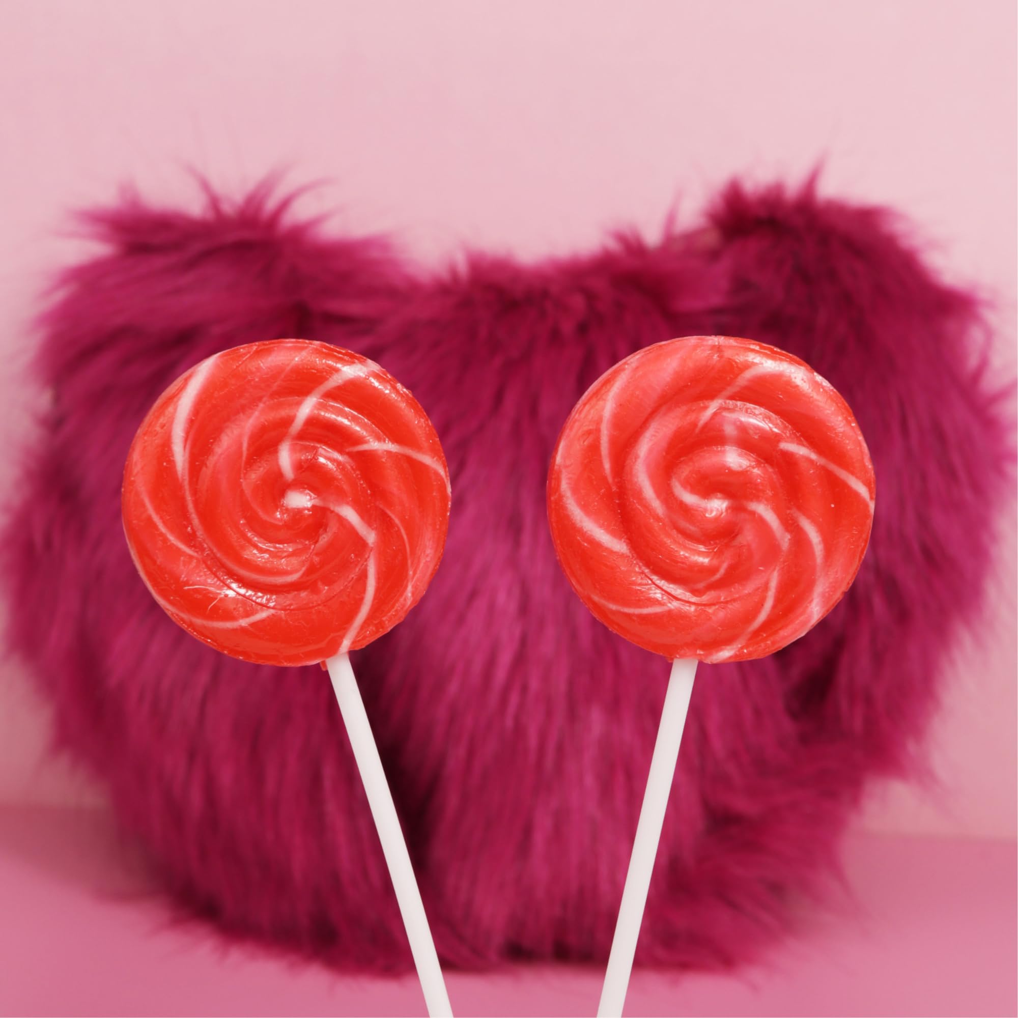 Red Swirl Lollipops, 24 Count Classic Hard Candy Suckers, Individually Wrapped Sweet Treats for Snacking, Parties, Buffets, and Everyday Enjoyment