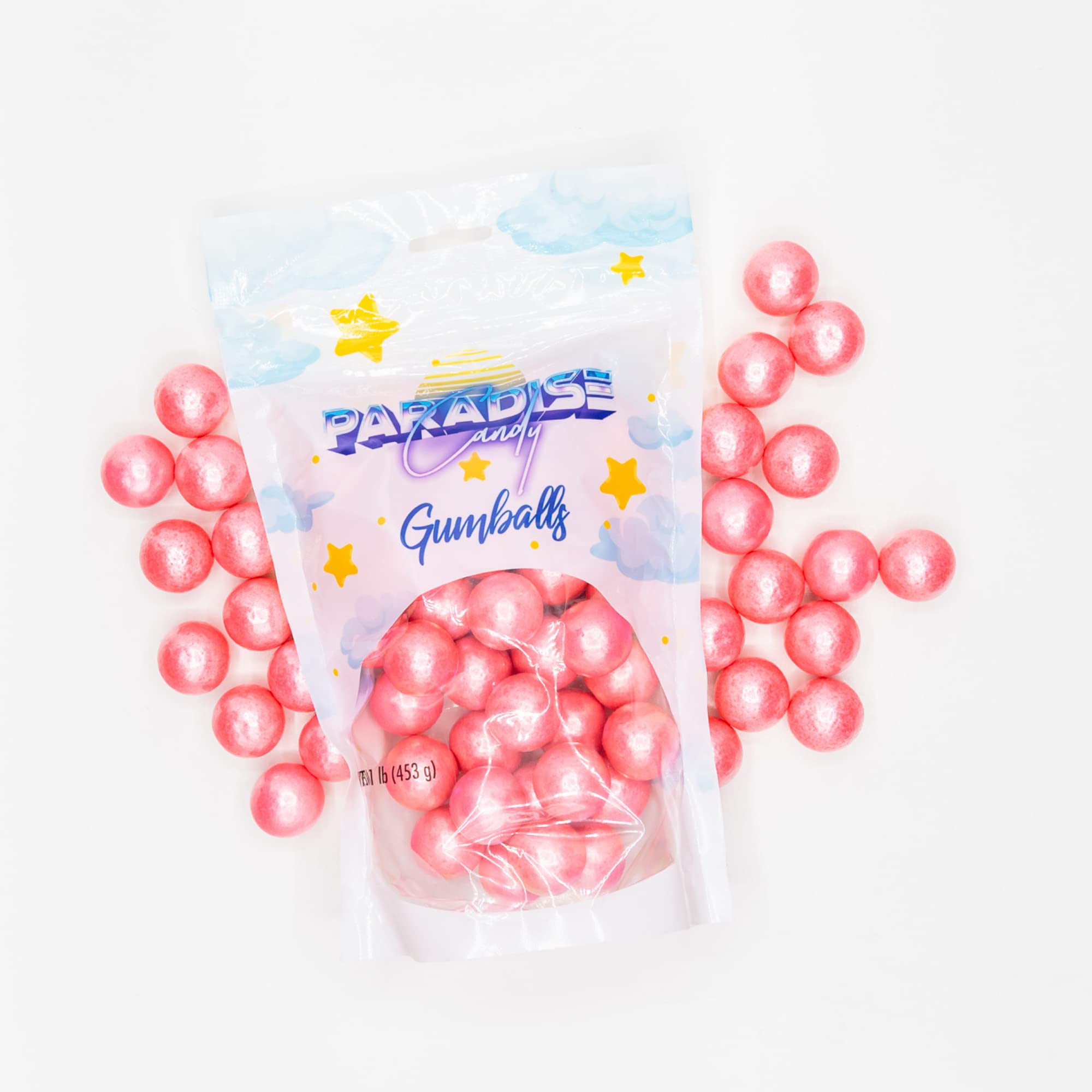 Pink Bubblegum Gumballs 1 Inch Gum - Bulk Gum - 1 LB Bag - Pink Candy For Baby Shower Candy - Pink Candy For Gender Reveal Candy - Pink Candy