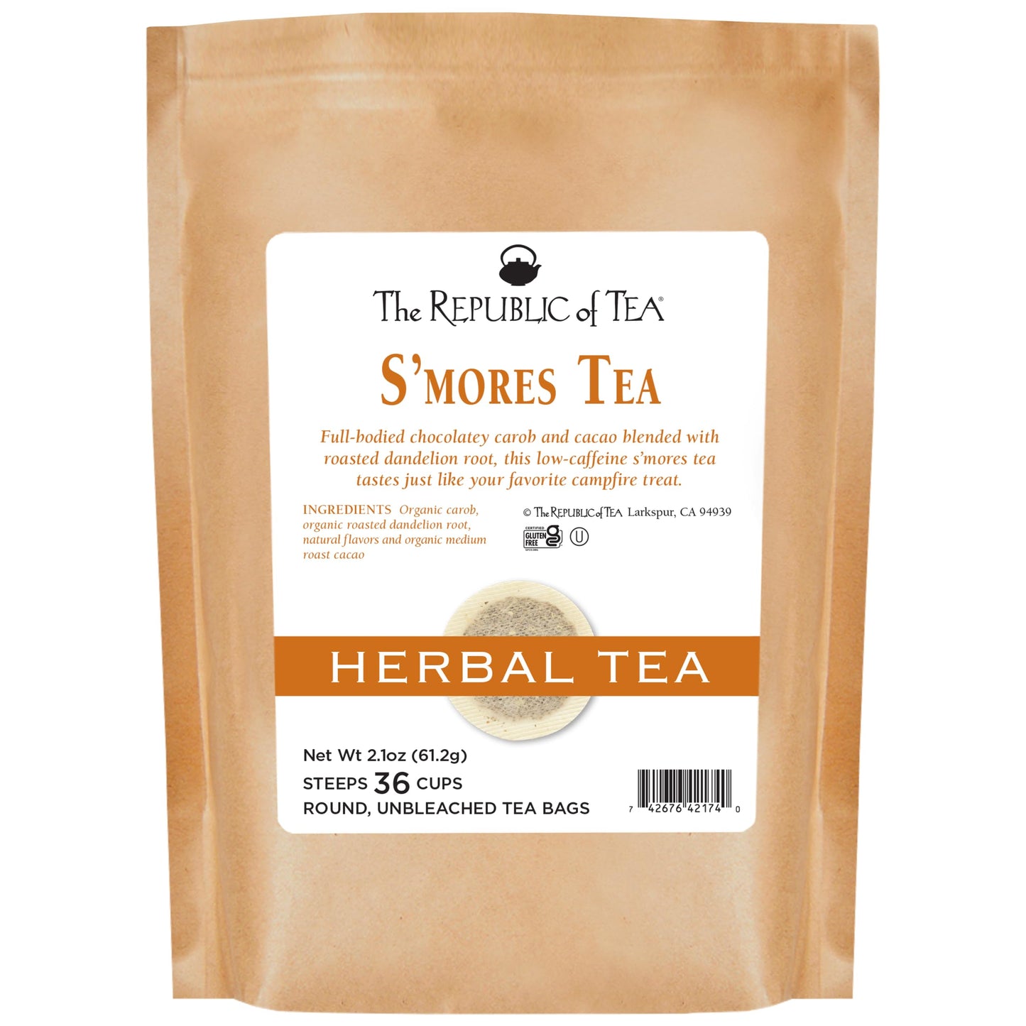The Republic of Tea - S’mores Herbal Chocolate Tea, Refill Pack of 36 Low-Caffeine Tea Bags