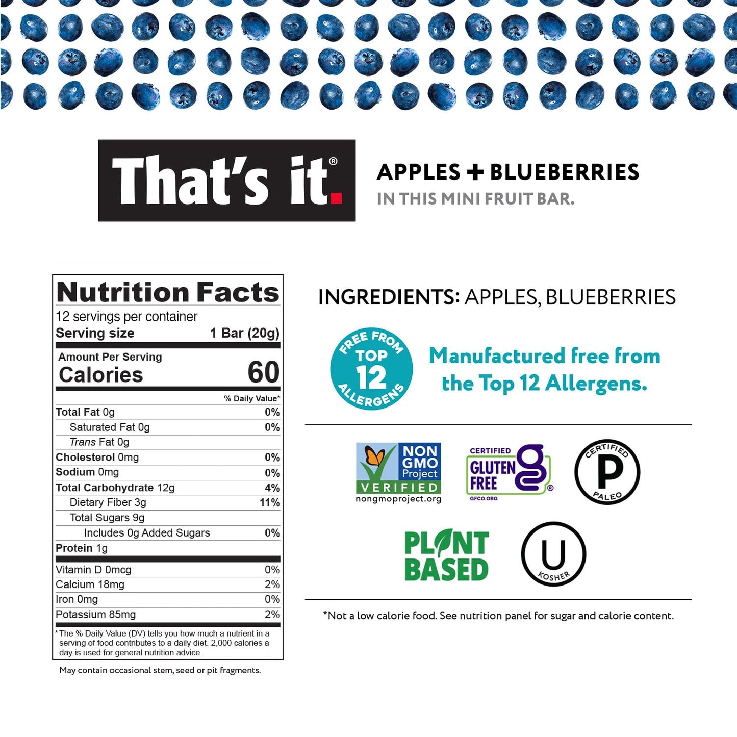 That's it. Mini Fruit Bars Gift Pouch (Variety 36 Count) No Sugar Added, Plant-Based, Vegan & Gluten Free, Paleo, Non GMO, Fiber (12 Banana, 12