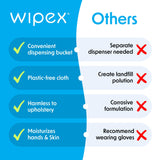 Wipex Gym & Fitness Cleaning Wipes, 400ct Dispensing Bucket with Sanitizing BZK for Hands, Great for Gym, Studios and Fitness Centers 400 Count (Pack