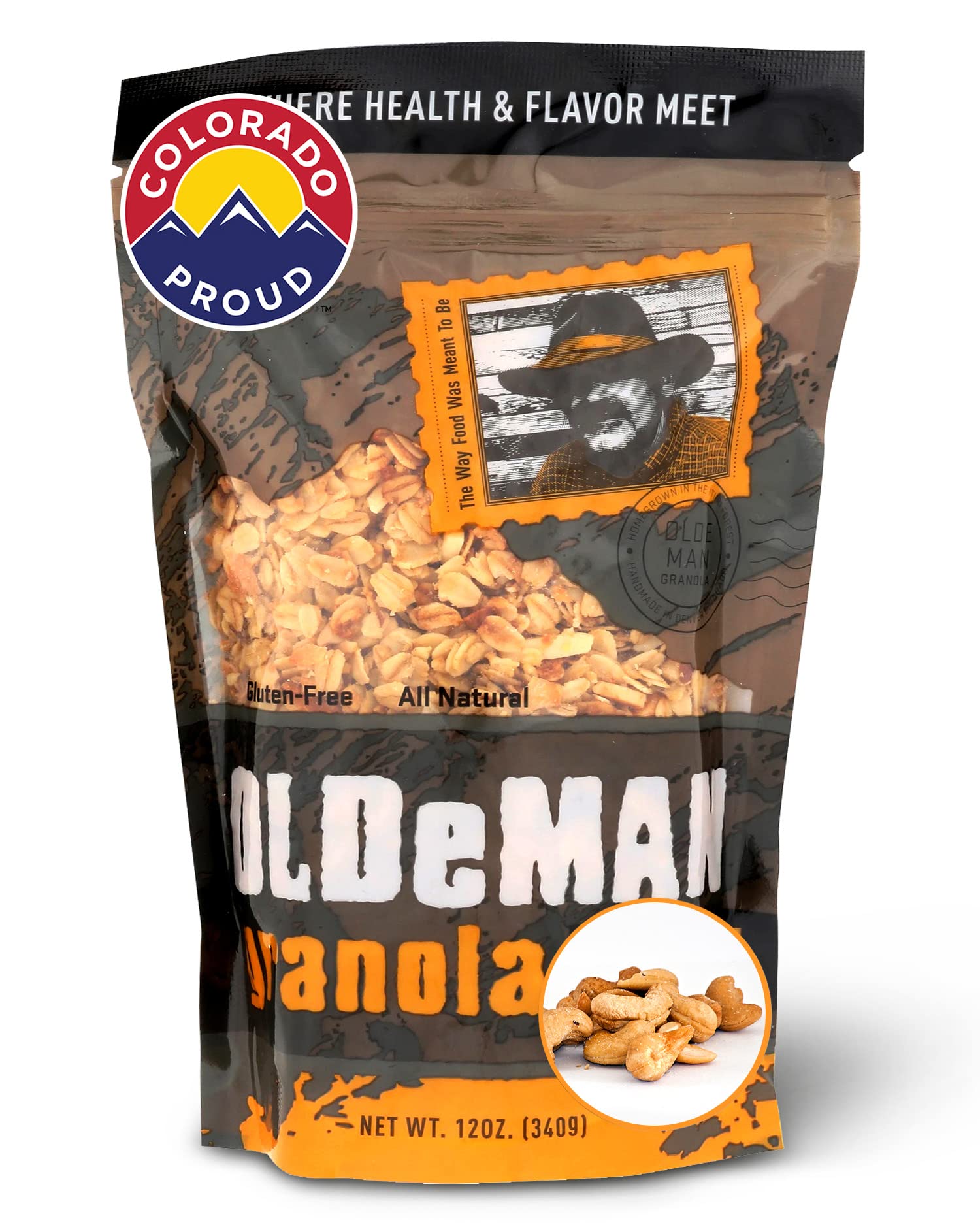 Olde Man Granola Gluten Free Granola - Non-GMO Healthy Granola Cereal - Soft Whole Grain Oats, Butter, Brown Sugar - Handmade in Colorado (Original