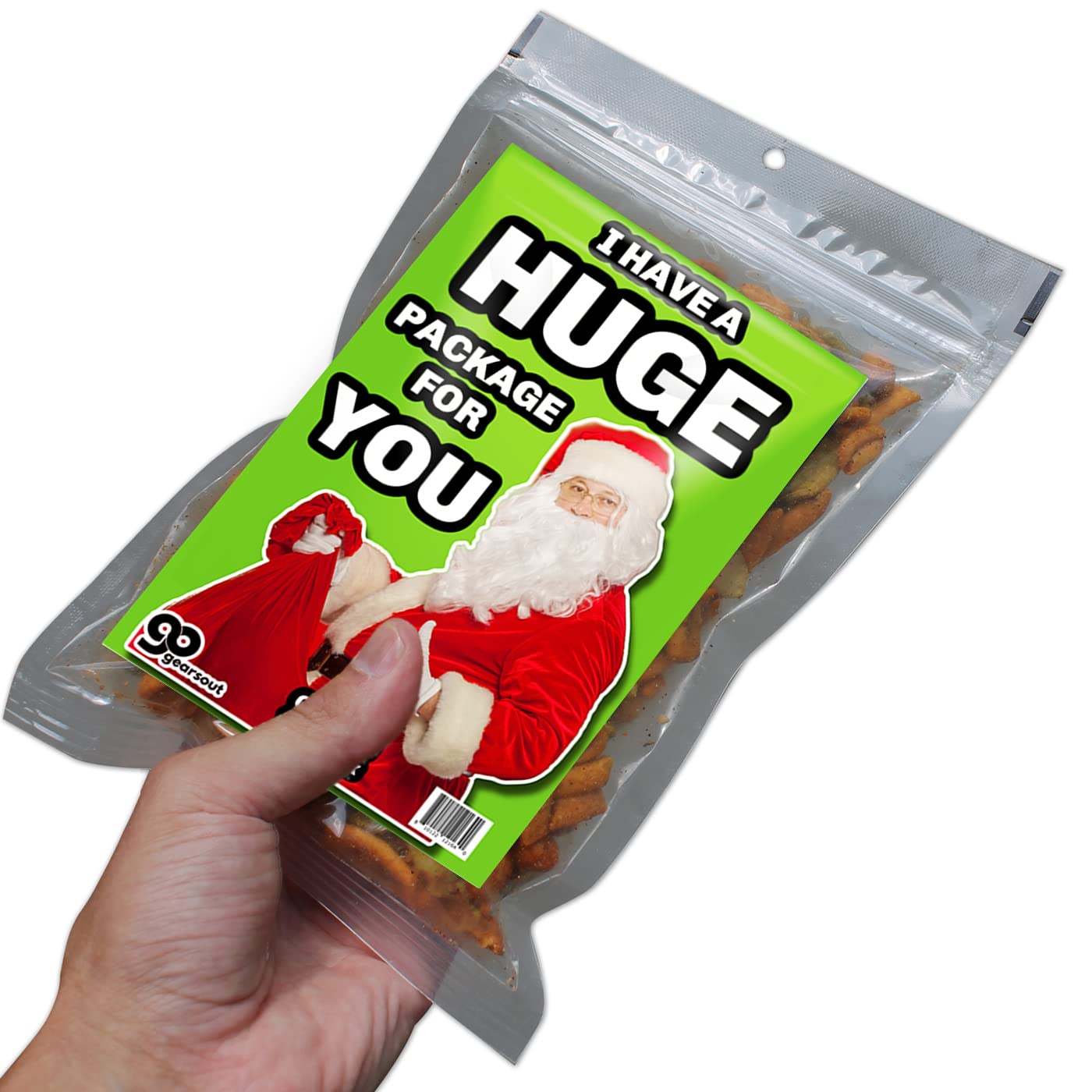 Have a Huge Package Trail Mix - Funny Food Gift for Women - Naughty Santa Claus Gag Gift for Friends - Spicy Gourmet Snacks - Stocking Stuffers