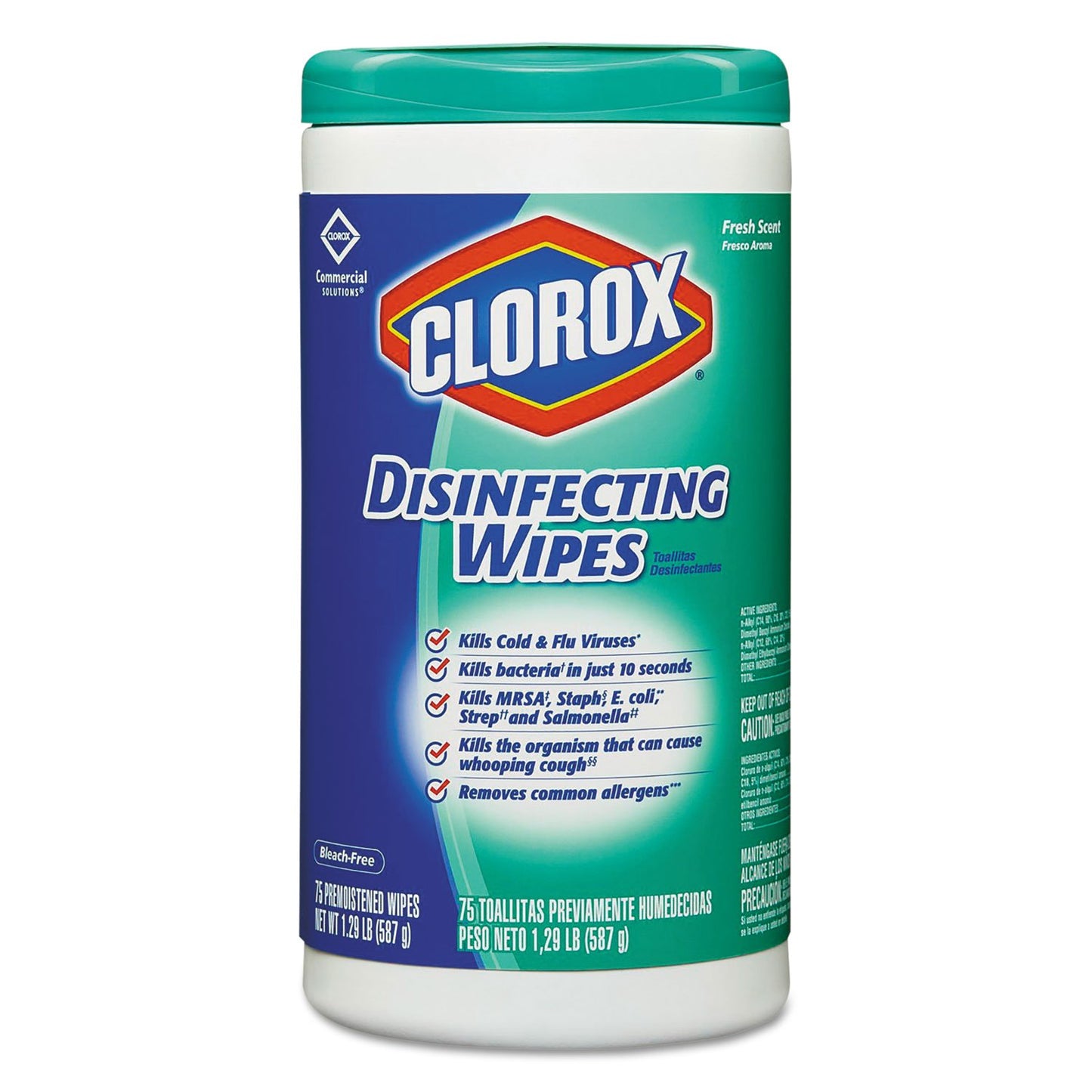 Disinfecting Wipes, 7 x 8, Fresh Scent, 75/Canister, 6/Carton