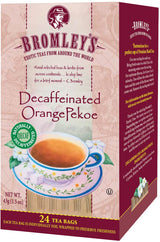 Bromley's Decaffeinated Orange Pekoe Black Tea, 24 Count (Pack of 6)